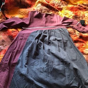 Color block Cotton Dress with POCKETS